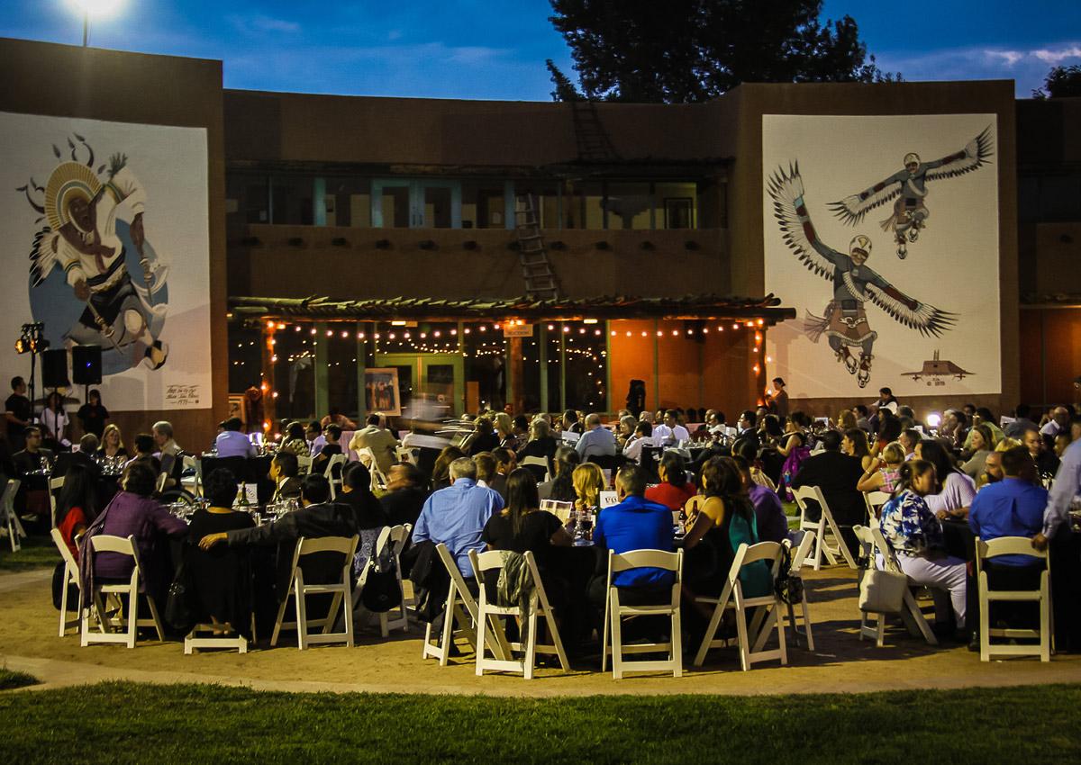Outdoor dining at the Indian Pueblo Cultural center courtyard