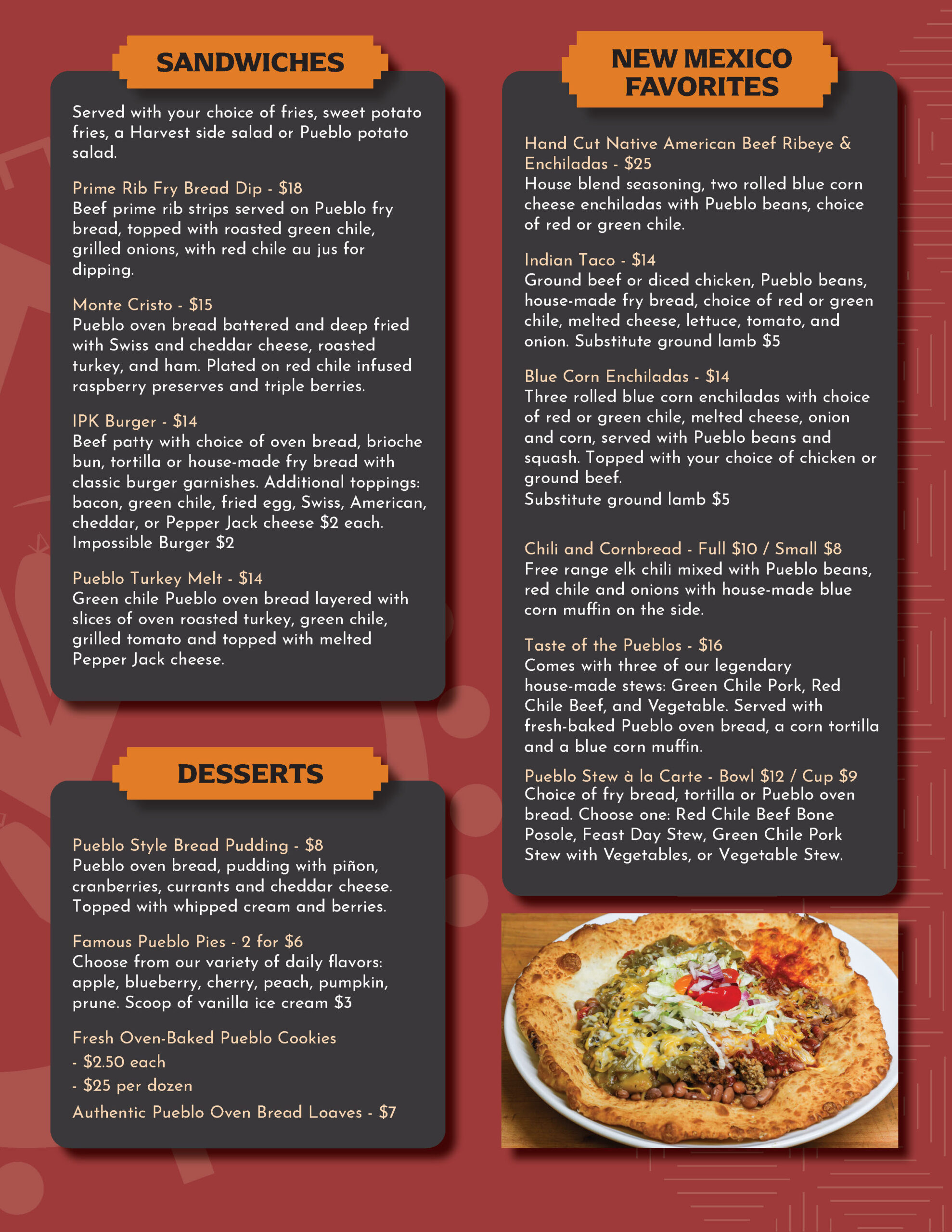 Indian Pueblo Kitchen Menu